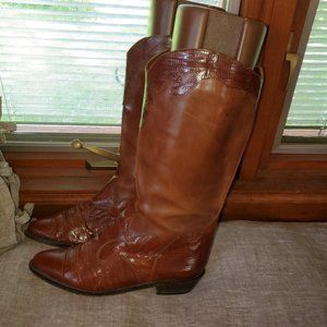 Joan&David Vintage handmade alligator/Leather Boot